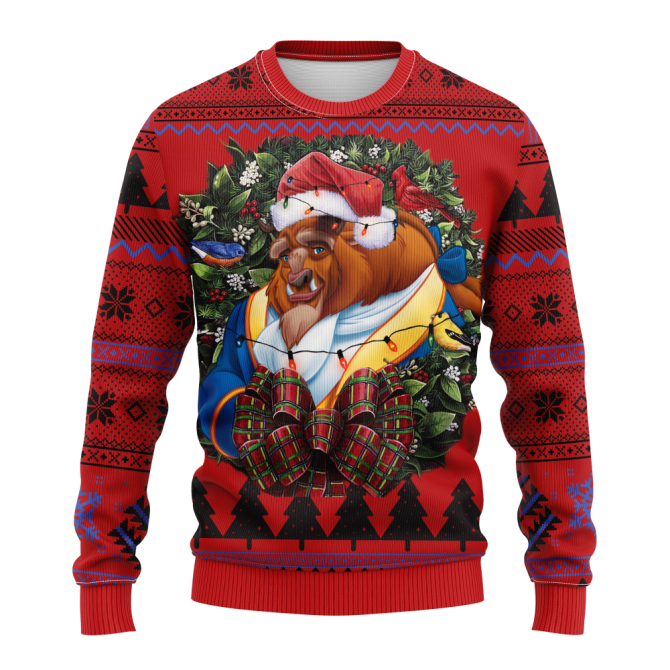 Beauty And The Beast Noel Mc Ugly Christmas Sweater Thanksgiving Gift - Image 3