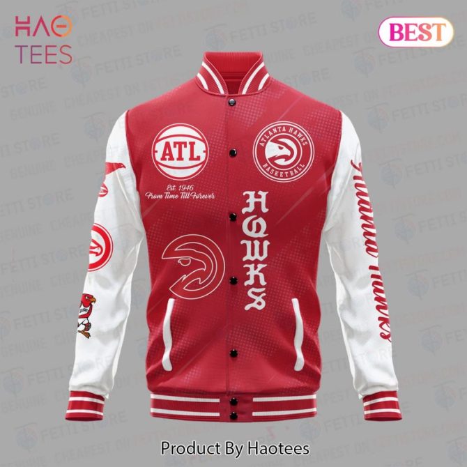 Atlanta Hawks Varsity Jacket - Stylish Red & White Bomber For Fans - Limited Edition! - Image 2