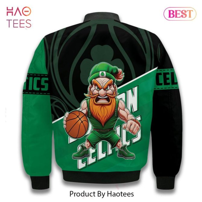 Best Boston Celtics Custom Name Print Bomber Jacket - Image 3
