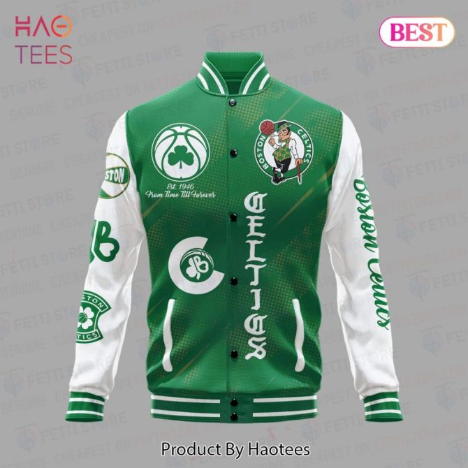 Boston Celtics Varsity Jacket - Stylish Green & White Fan Gear For True Supporters - Image 2