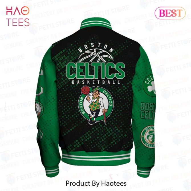 Boston Celtics Varsity Jacket - Stylish Green & Black Basketball Fan Gear - Image 3