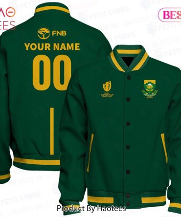 Customizable Rugby Varsity Jacket - South Africa Edition, Personalize Your Name & Number