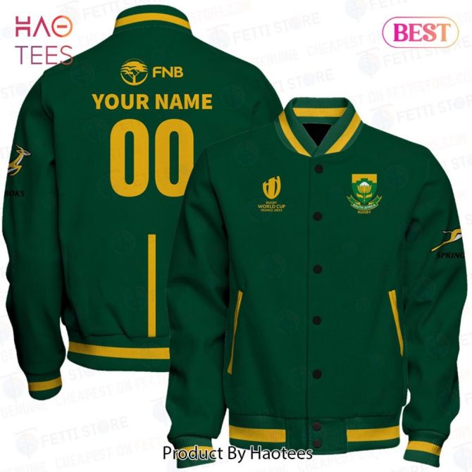 Customizable Rugby Varsity Jacket - South Africa Edition, Personalize Your Name & Number