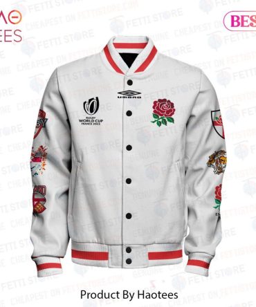 Limited Edition Rugby World Cup 2023 England Varsity Jacket - Stylish Sportswear By Haotees