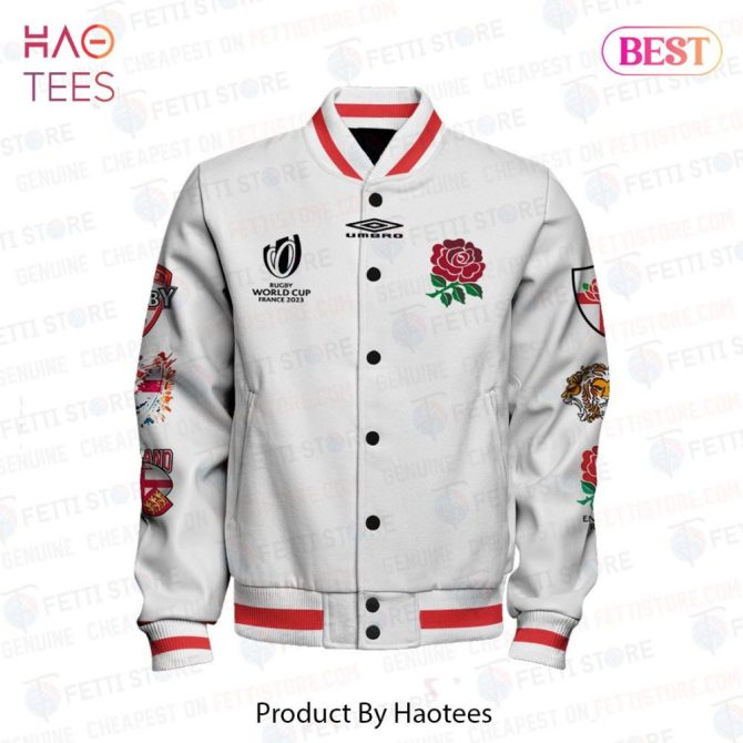 Limited Edition Rugby World Cup 2023 England Varsity Jacket - Stylish Sportswear By Haotees