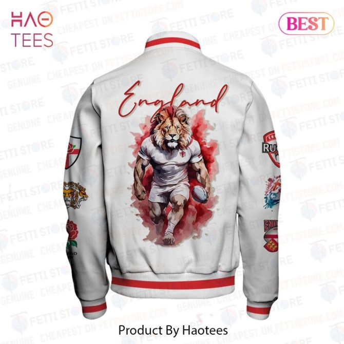 Limited Edition Rugby World Cup 2023 England Varsity Jacket - Stylish Sportswear By Haotees - Image 2