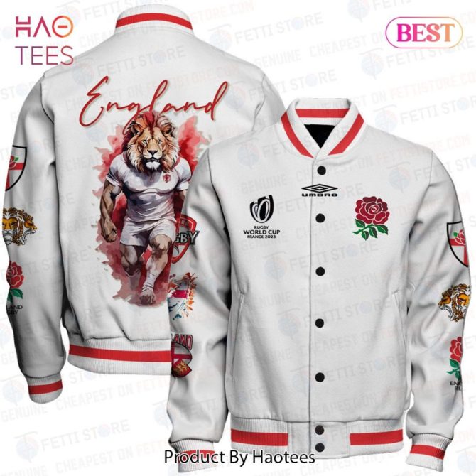 Limited Edition Rugby World Cup 2023 England Varsity Jacket - Stylish Sportswear By Haotees - Image 3