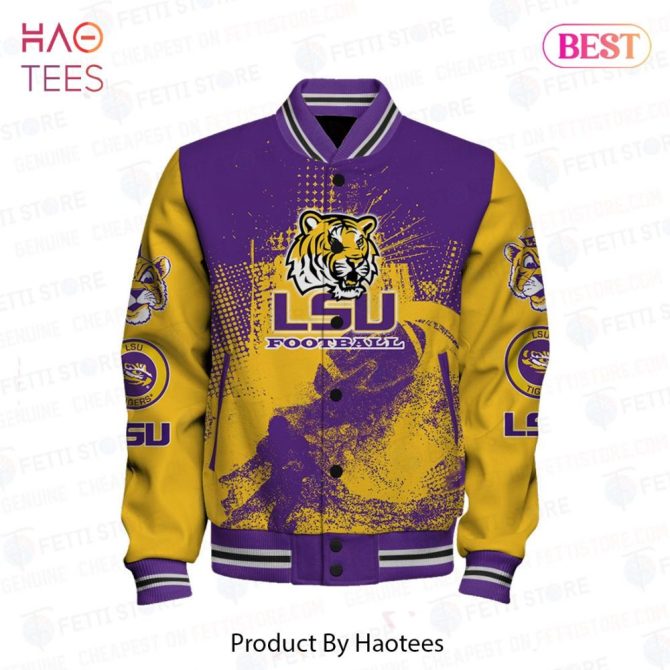 Lsu Tigers Varsity Jacket - Bold Purple & Gold Football Fan Gear - Image 2