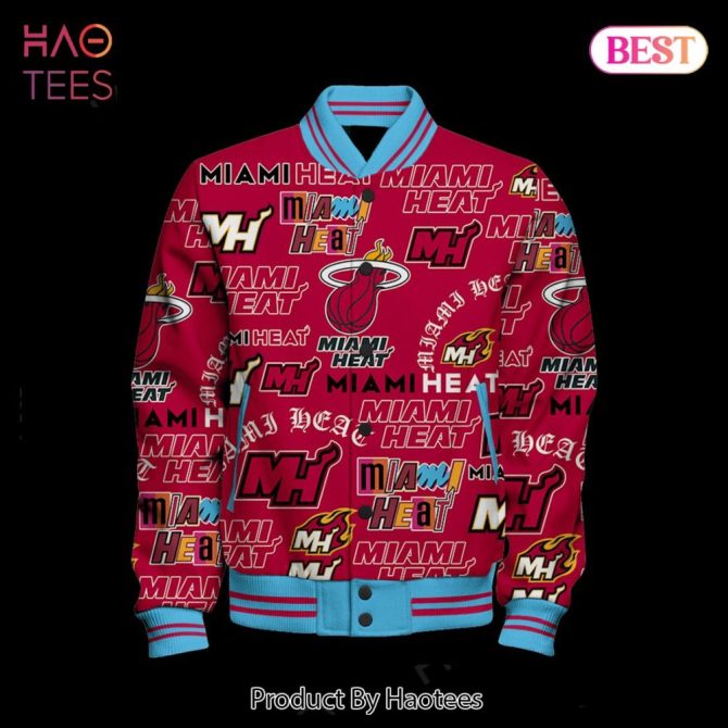 Miami Heat All-Over Print Bomber Jacket - Vibrant Team Spirit Apparel - Image 2