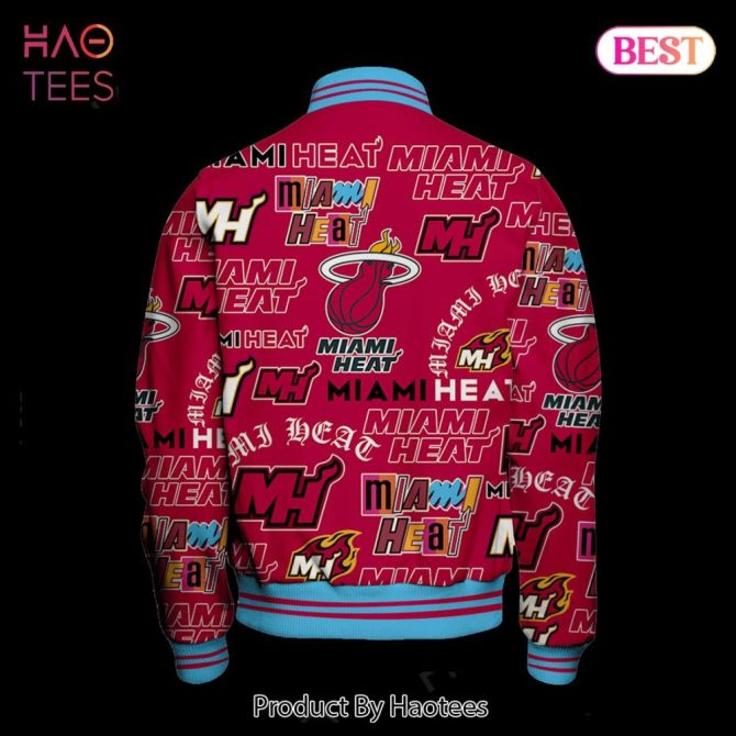 Miami Heat All-Over Print Bomber Jacket - Vibrant Team Spirit Apparel - Image 3
