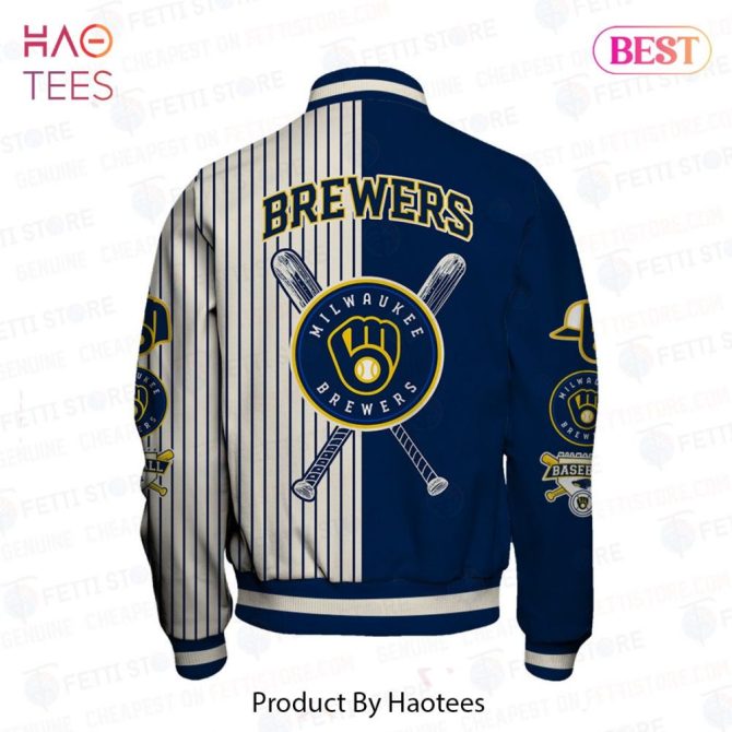 Milwaukee Brewers Varsity Jacket - Stylish Baseball Fan Apparel For Men & Women - Image 3