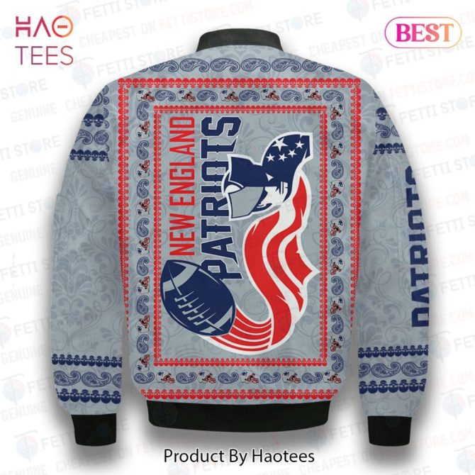 Best New England Patriots Classic Pattern Nfl 3D Bomber Jacket - Image 3