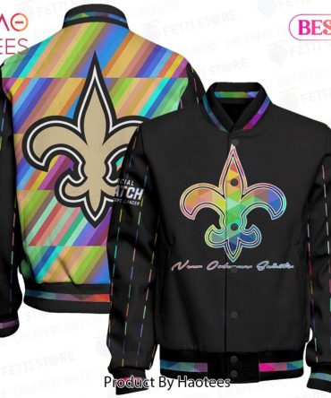 Vibrant New Orleans Saints Jacket - Stylish Rainbow Design For Fans