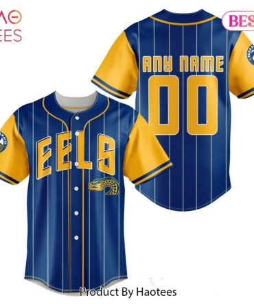 Custom Eels Baseball Jersey - Personalize Your Name & Number - Blue & Gold Team Shirt