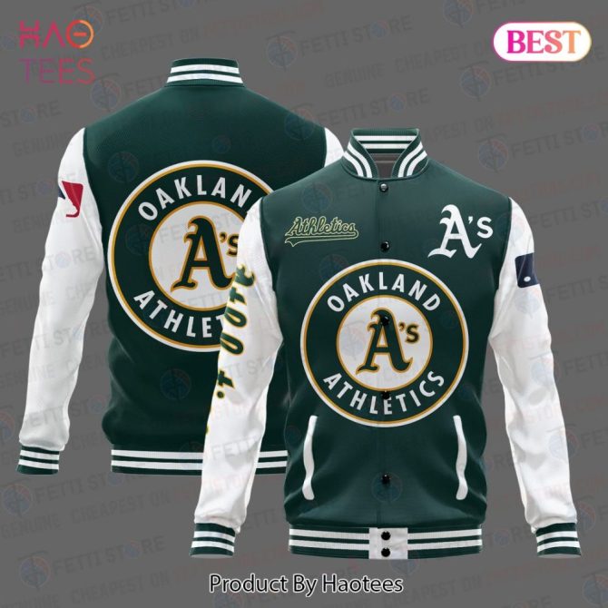 Oakland Athletics Varsity Jacket - Stylish Green & White Baseball Apparel