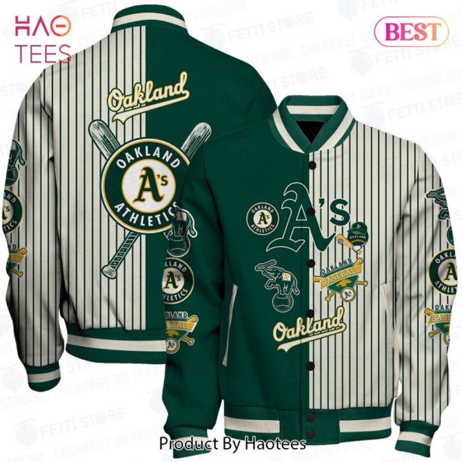 Oakland Athletics Varsity Jacket - Stylish Green & White Baseball Fan Gear