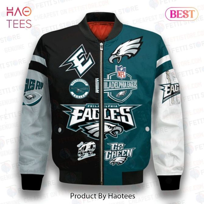 Best Philadelphia Eagles Pattern Nfl 3D Bomber Jacket - Image 2