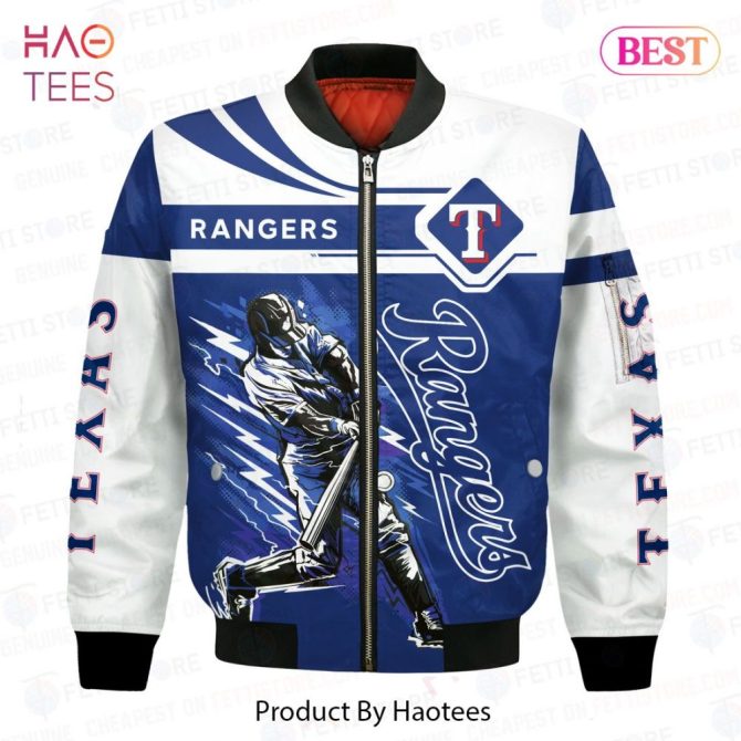 Best Texas Rangers Pattern Mlb 3D Bomber Jacket - Image 2