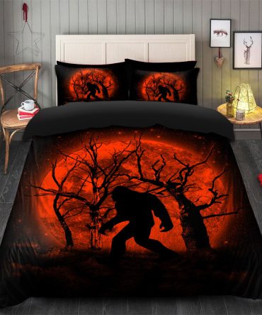 Bigfoot Silhouette Moonlight Bedding Set Duvet Cover And 2 Pillowcases