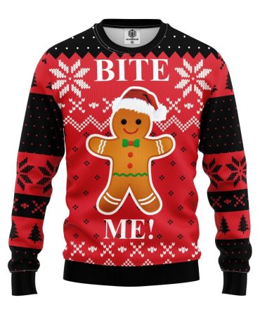 Bite Me Cookie Ugly Christmas Sweater Amazing Gift Idea Thanksgiving Gift