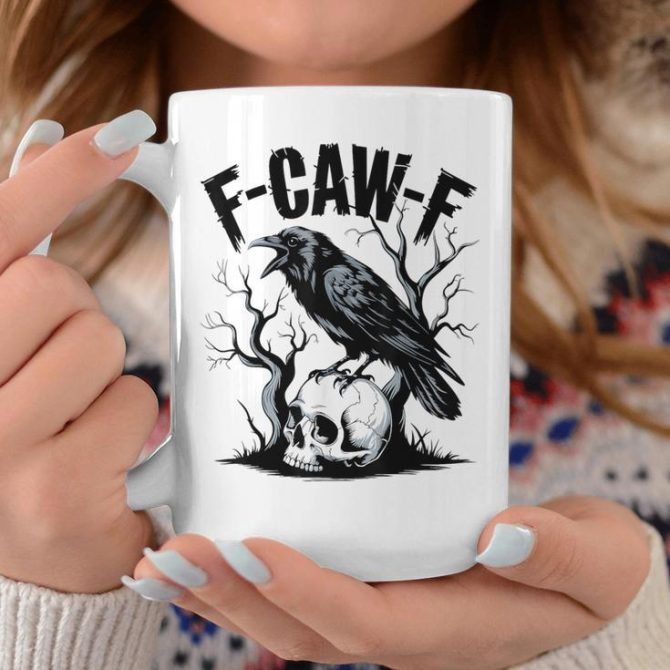 Black Crow F-Caw-F Black Bird Coffee Mug - Image 2
