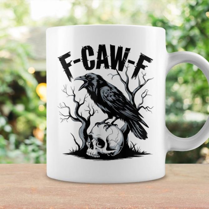 Black Crow F-Caw-F Black Bird Coffee Mug