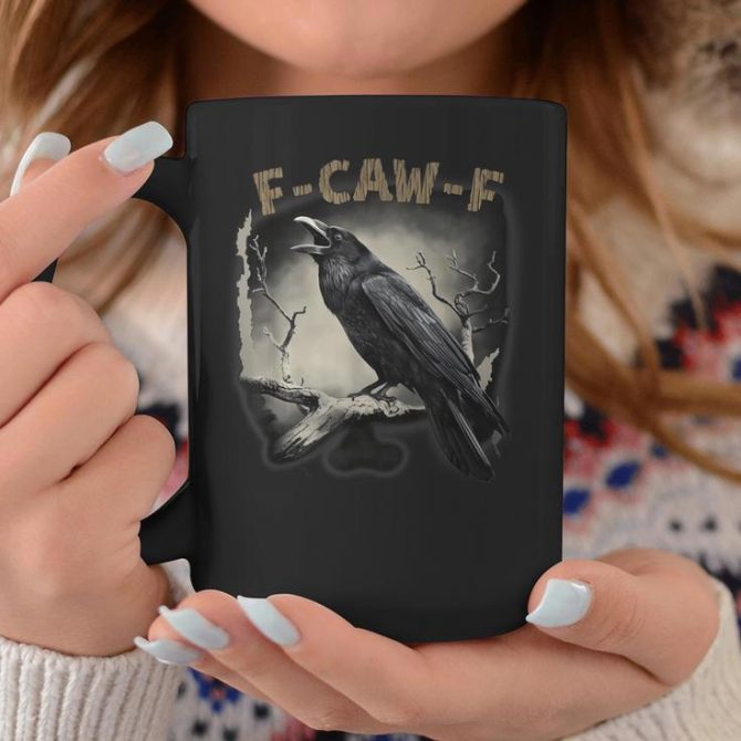 Black Crow F-Caw-F Black Bird Coffee Mug - Image 2