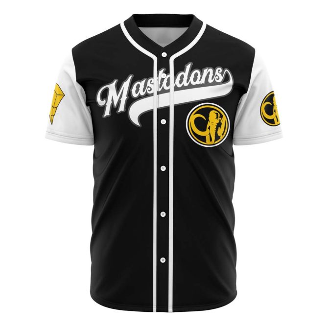 Stylish Black & White Baseball Jersey - Mastodons Design, Comfortable & Trendy Sportswear
