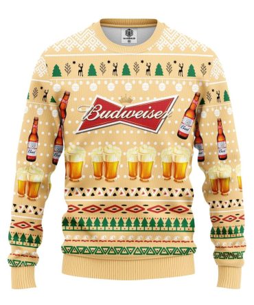 Budweiser Beer Ugly Christmas Sweater Amazing Gift Idea Thanksgiving Gift
