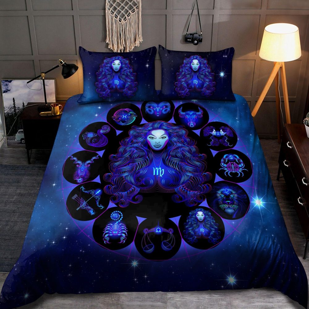 Virgo Zodiac Bedding Set Duvet Cover And 2 Pillowcases - Image 3