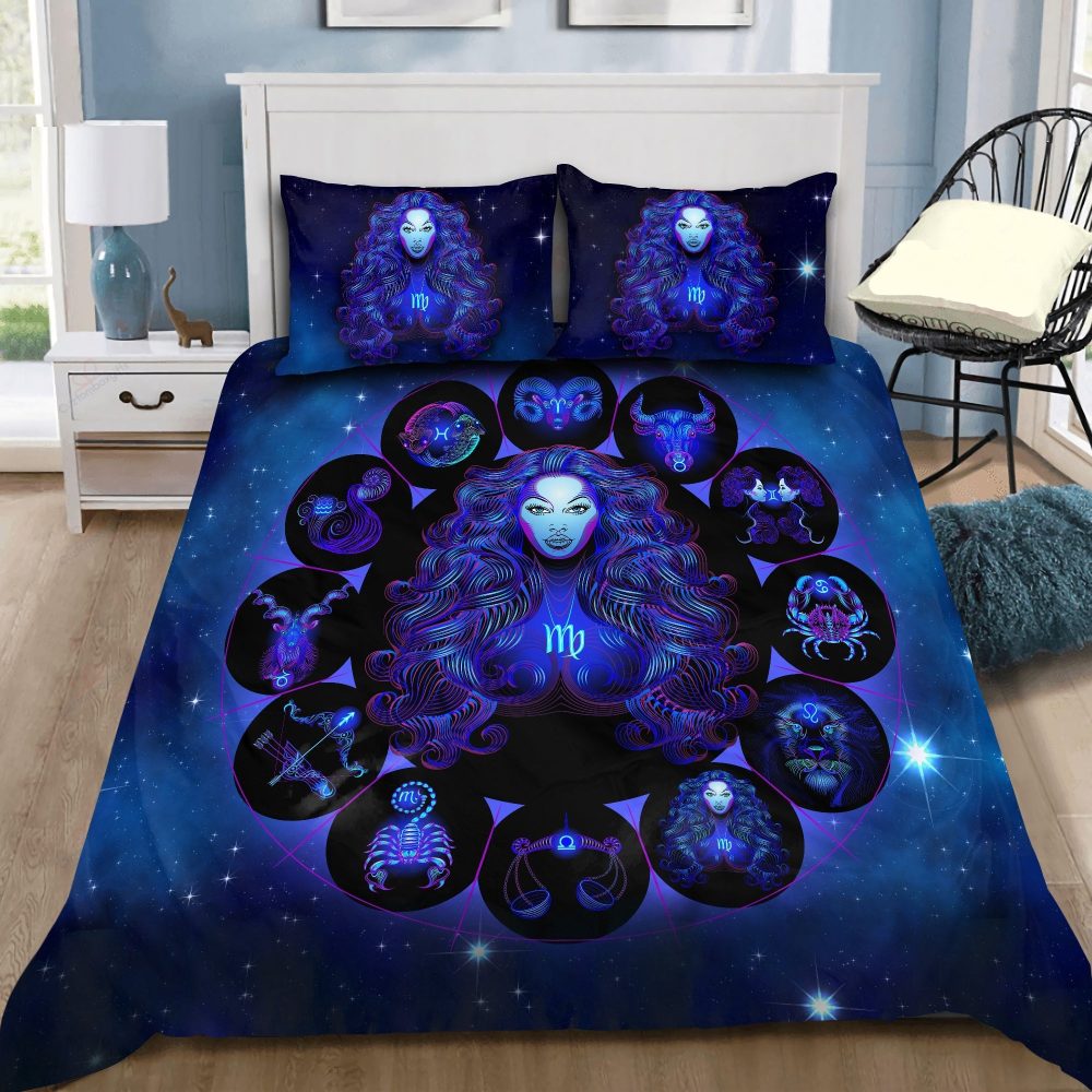 Virgo Zodiac Bedding Set Duvet Cover And 2 Pillowcases