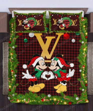 Christmas Mickey And Minnie Lv Bedding Sets