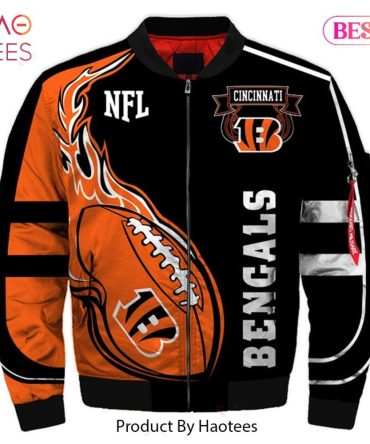 Men'S Cincinnati Bengals Nfl Bomber Jacket - Stylish Black & Orange Game Day Gear