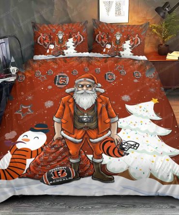 Festive Santa & Snowman Christmas Bedding Set - Cozy Holiday Comforter For Fans