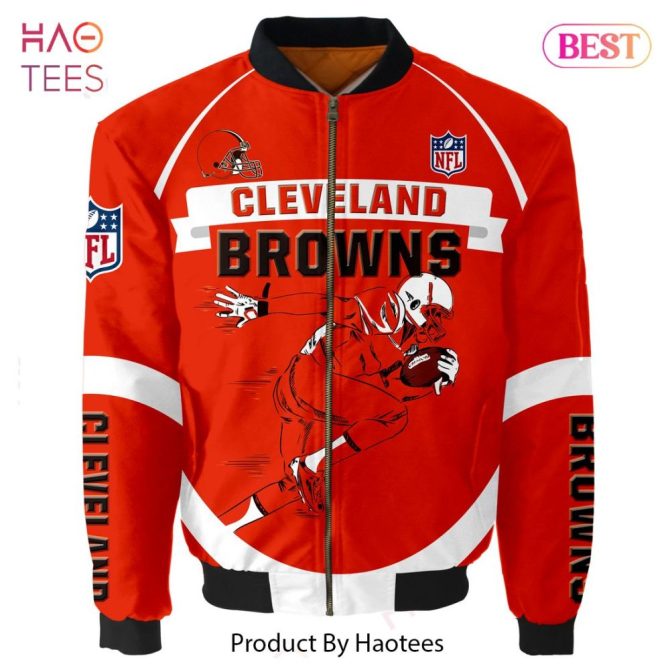 Cleveland Browns Bomber Jacket - Official Nfl Team Apparel By Haotees