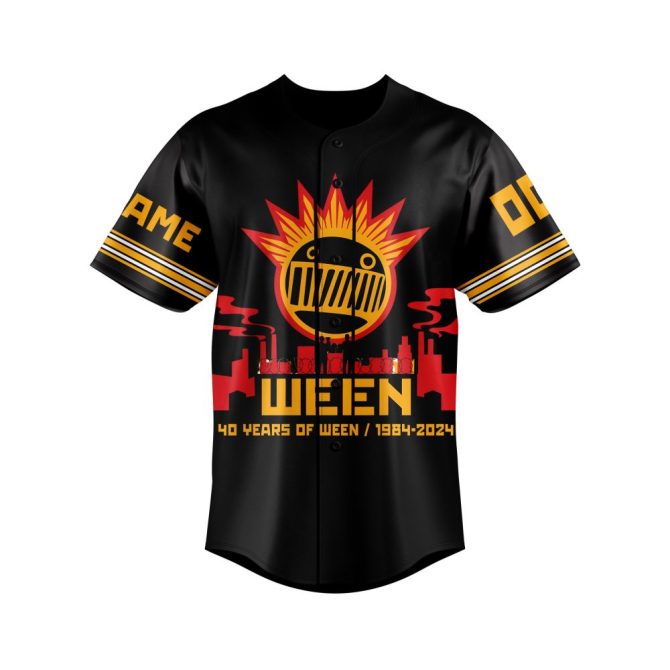 Celebrate 40 Years Of Ween - Limited Edition Jersey 1984-2024 , Unisex Black Jersey Tee