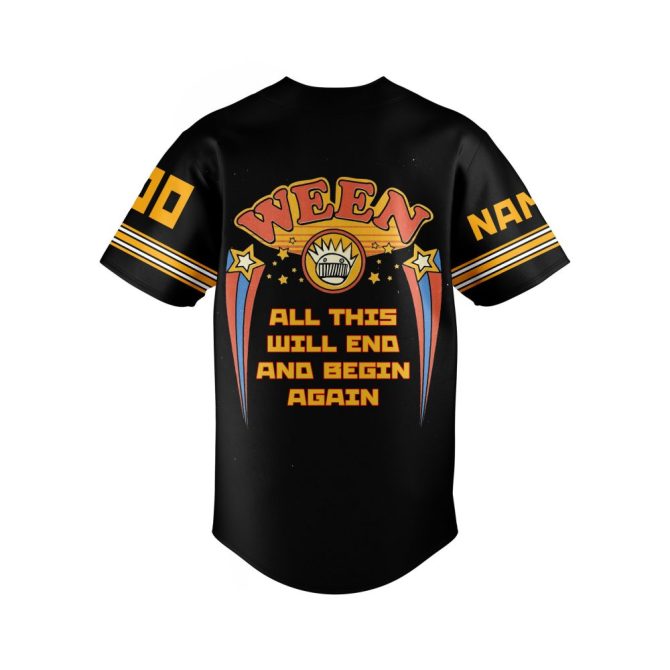 Celebrate 40 Years Of Ween - Limited Edition Jersey 1984-2024 , Unisex Black Jersey Tee - Image 2