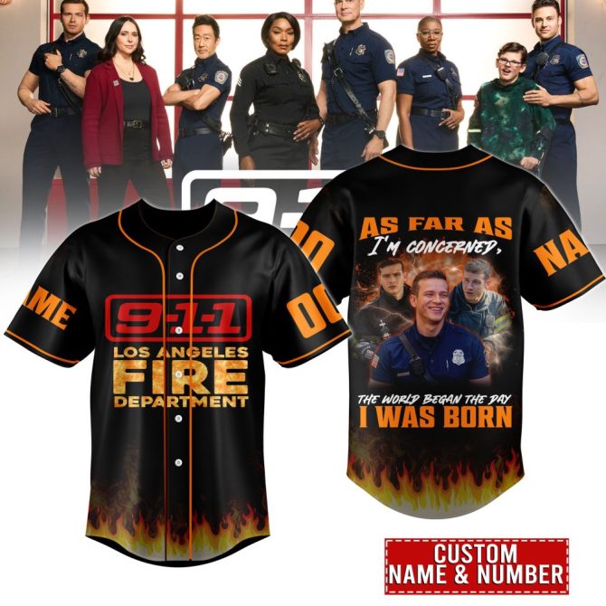 Custom 9-1-1 Fire Dept Jersey - Personalized Name & Number - Unique Fan Gift