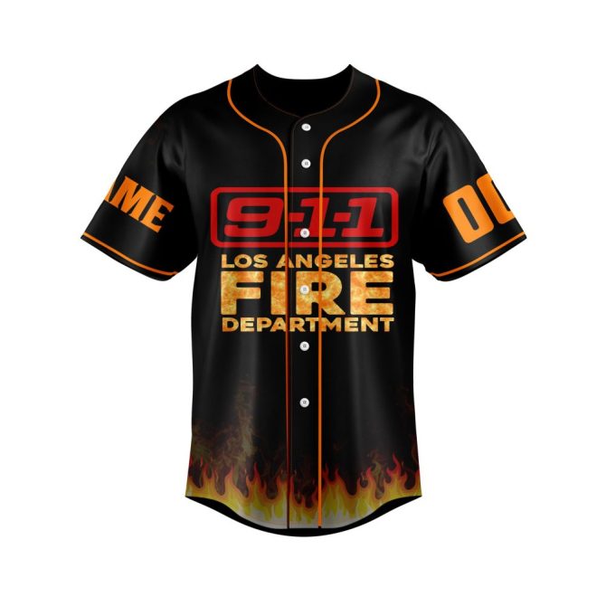 Custom 9-1-1 Fire Dept Jersey - Personalized Name & Number - Unique Fan Gift - Image 2