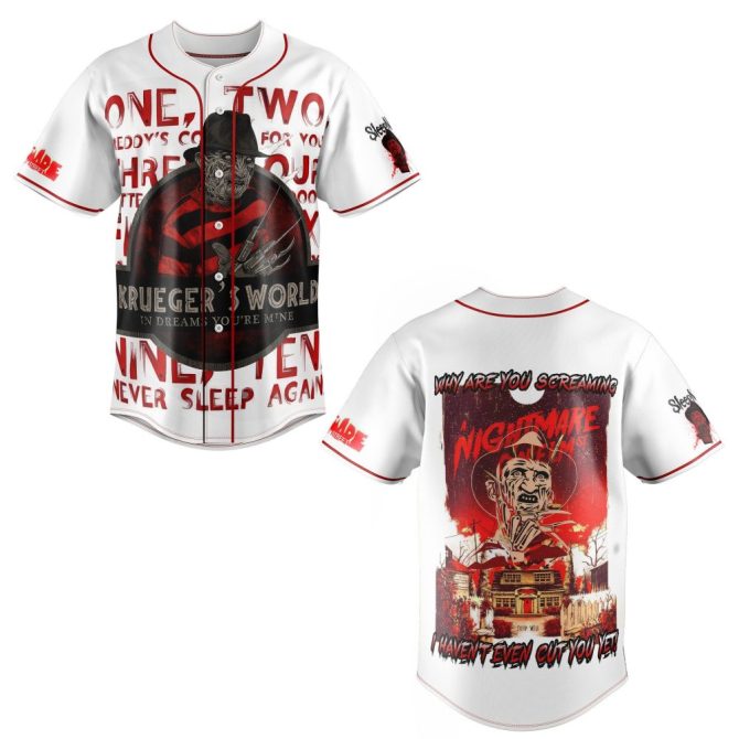 Freddy Krueger Baseball Jersey - Horror Movie Fan Apparel - Unique Gift For Nightmare Lovers