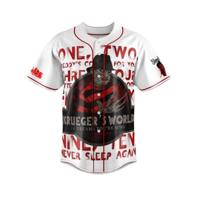Freddy Krueger Baseball Jersey - Horror Movie Fan Apparel - Unique Gift For Nightmare Lovers - Image 2