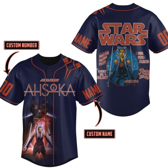 Custom Star Wars Ahsoka Jersey - Personalized Name & Number - Galactic Fan Gear