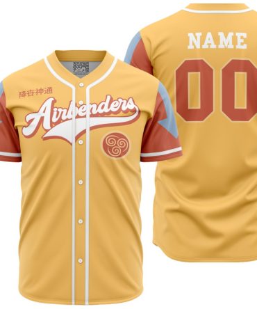 Custom Airbenders Baseball Jersey - Personalized Unisex Sports Shirt , Anime-Inspired Design
