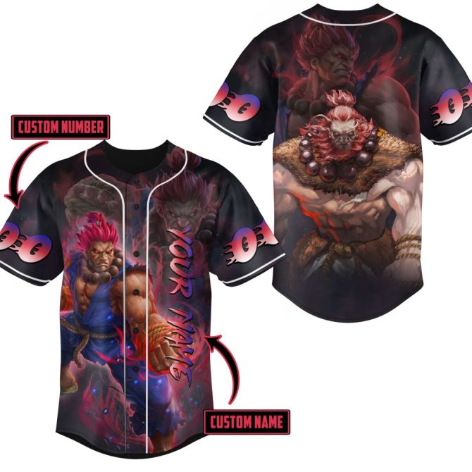 Custom Anime Baseball Jersey - Personalized Name & Number, Unique Gamer Gift
