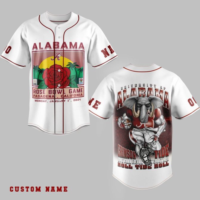 Custom Alabama Rose Bowl 2024 Jersey - Crimson Tide Fan Gear, Personalized Name