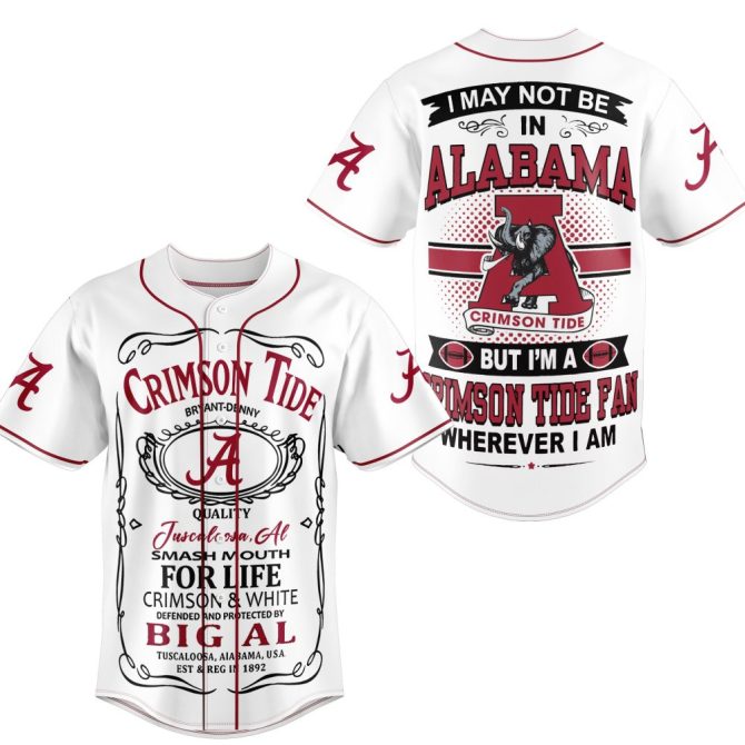 Alabama Crimson Tide Fan Jersey - Bold Design, Perfect For Every Game Day!
