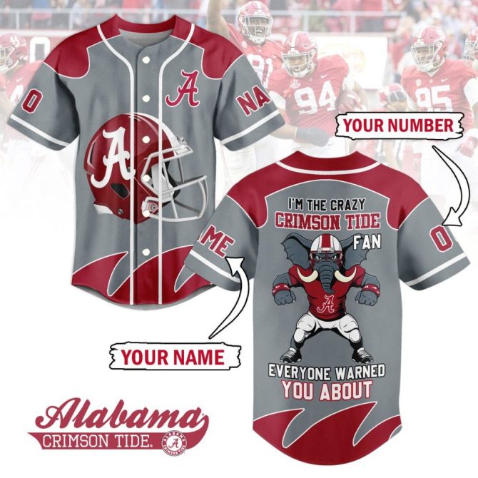 Customizable Alabama Crimson Tide Fan Jersey - Show Your Team Spirit!