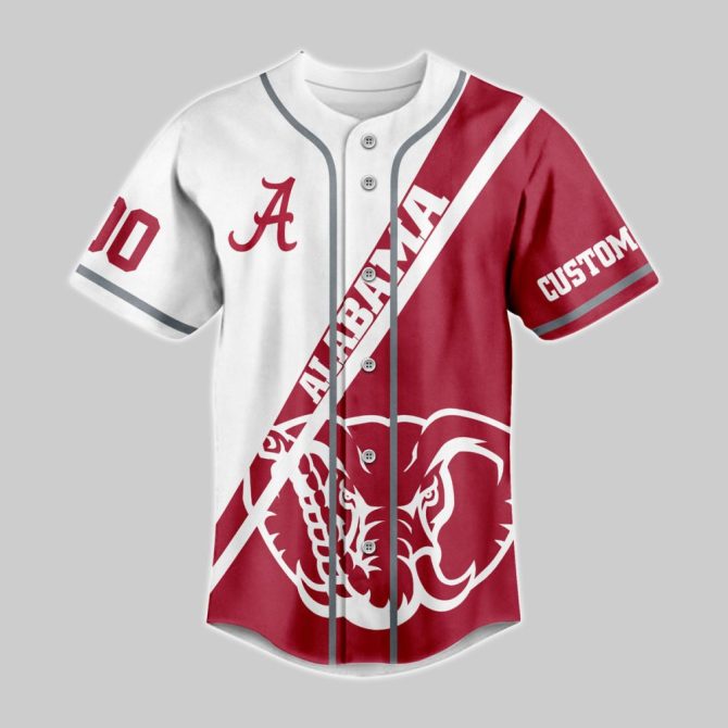 Custom Alabama Baseball Jersey – Personalize Name & Number – Roll Tide Spirit Gear - Image 2