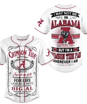 Crimson Tide Baseball Jersey - Proud Alabama Fan Gear For Every Location