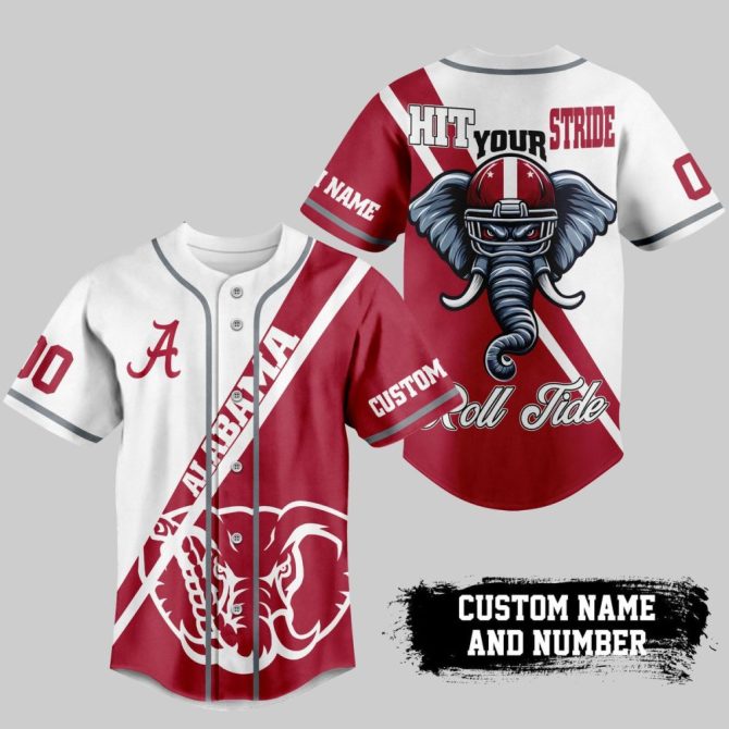 Custom Alabama Baseball Jersey – Personalize Name & Number – Roll Tide Spirit Gear
